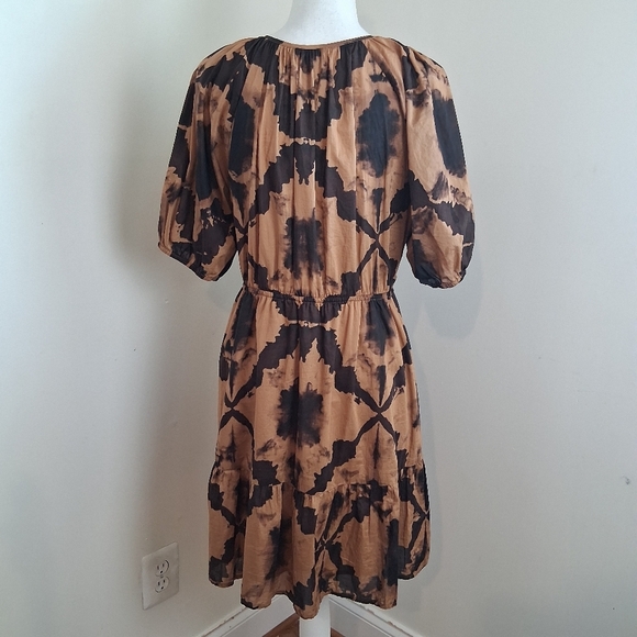 Rails Amabella Tigers Eye Camel And Brown   Short Sleeve Dress Size Medium - Picture 2 of 10